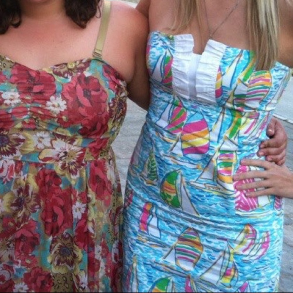 Lilly Pulitzer Sailboat Strapless Dress